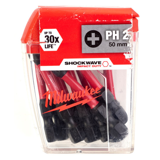 Бита SHOCKWAVE PH2 50мм (10шт), MILWAUKEE, 4932430855