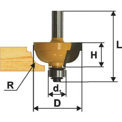 Фреза кром калевочная ф28,6х14мм R6,35мм хв 8мм