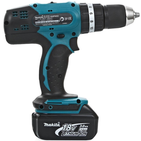 Аккумуляторная ударная дрель-шуруповерт Makita DHP453RFE