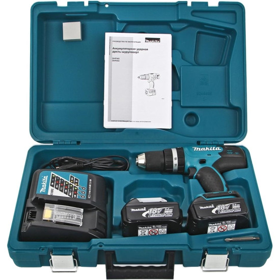 Аккумуляторная ударная дрель-шуруповерт Makita DHP453RFE