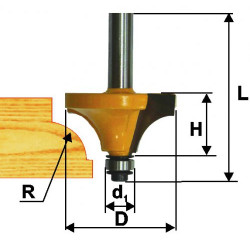 Фреза кром калевочная ф19х10мм R3,2мм хв 8мм
