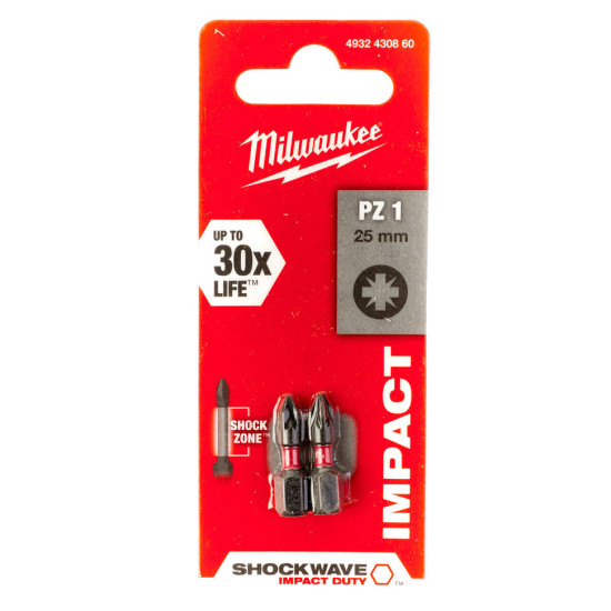 Бита SHOCKWAVE PZ1 25мм (2шт), MILWAUKEE, 4932430860