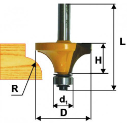 Фреза кром калевочная ф31,8х17мм R9,5мм хв 8мм