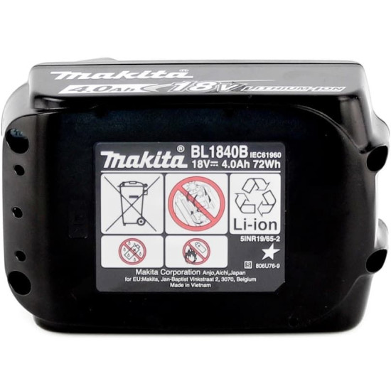 Аккумулятор 18 В 4.0 Ач с индикацией Makita BL1840B 197265-4