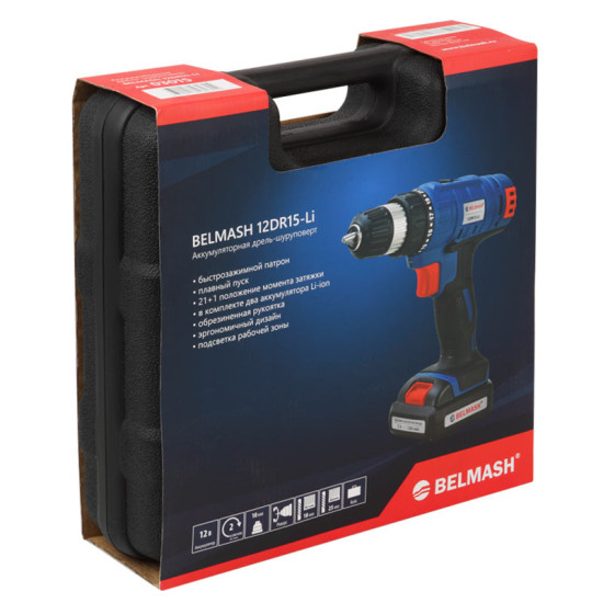 Аккумуляторная дрель-шуруповерт BELMASH 12DR15-Li