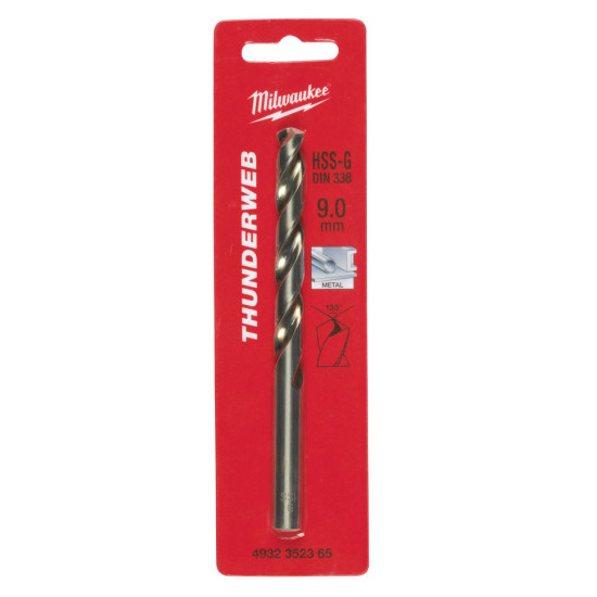 Сверло по металлу HSS-G DIN338 9.0 (1шт), MILWAUKEE, 4932352365
