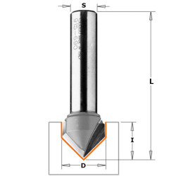 Фреза CMT-PRO пазовая c углом 90гр. (ALUCOBOND) S=8 D=18x7,45, CMT, 915.1807