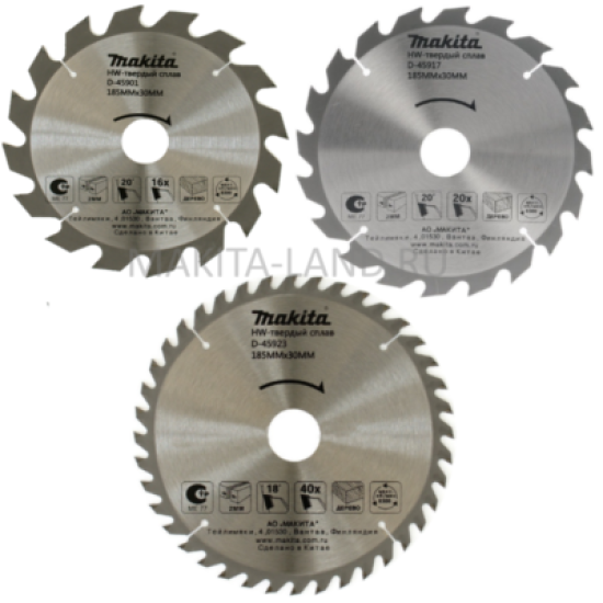 Пильный диск по дереву Standart 185x30 мм 40T Makita D-46349