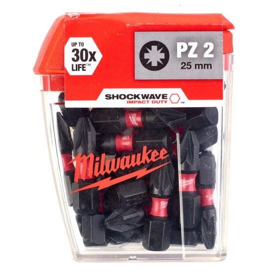 Бита SHOCKWAVE PZ2 25мм (25шт), MILWAUKEE, 4932430864