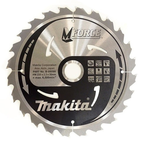 Пильный диск для дерева M-FORCE,235x30x1.6x24T, MAKITA, B-08090