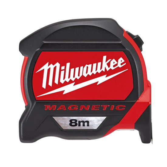 Рулетка ПРЕМИУМ магнитная 8м / ширина 27мм 1шт, MILWAUKEE, 48227308