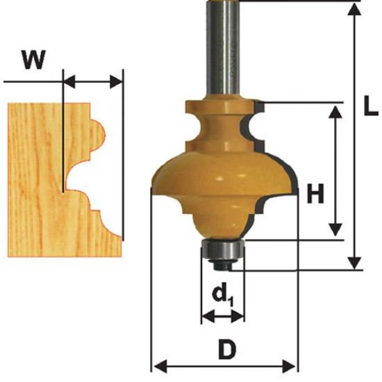 Фреза кромочная фигурная мультипрофиль хв 12мм