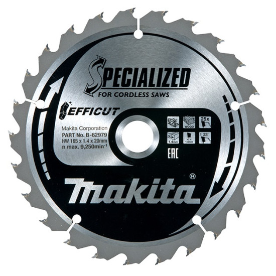 Пильный диск для аккумуляторных пил 190x1.5x30; 24T ATAFR Makita B-64185