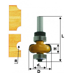 Фреза кромочная галтельная (25,4х10 мм; R4,8 мм; хвостовик 8мм) Энкор 10695