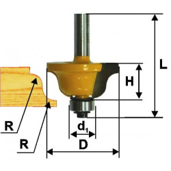Фреза кромочная калевочная (ф 38,1х17 мм; R 6,35 мм; хвостовик 8 мм) по дереву Энкор 46271
