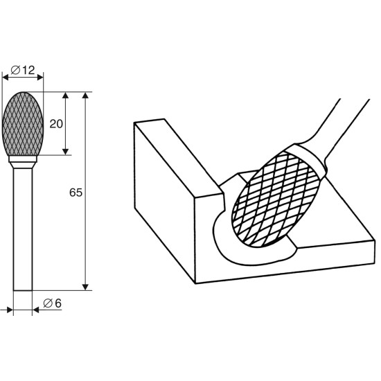 Борфреза Овальная 