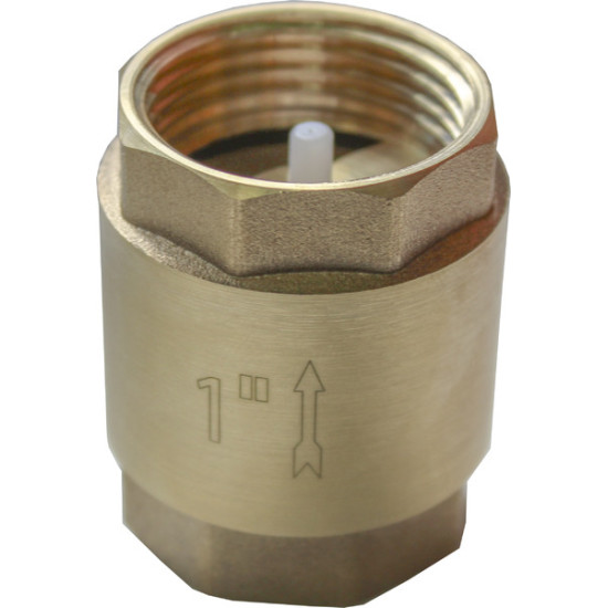 Клапан обратный магистральный 1" (латунный+пластиковое седло), Калибр, 67675