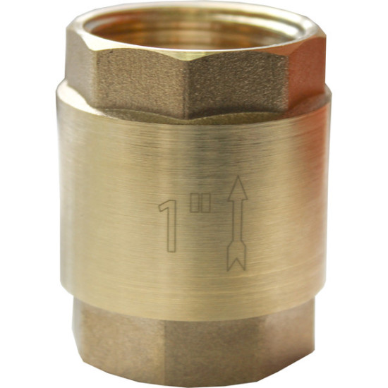 Клапан обратный магистральный 1" (латунный+пластиковое седло), Калибр, 67675