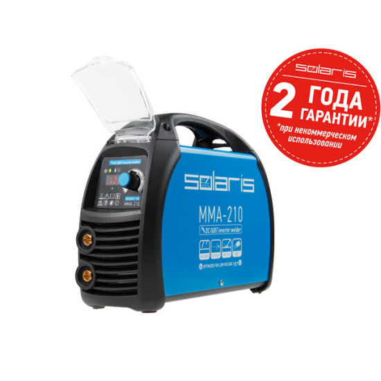 Инвертор сварочный SOLARIS MMA-210 (230В; 20-210 А; 70В; электроды диам. 1.6-4.0 мм; вес 3.8 кг)