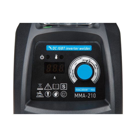 Инвертор сварочный SOLARIS MMA-210 (230В; 20-210 А; 70В; электроды диам. 1.6-4.0 мм; вес 3.8 кг)