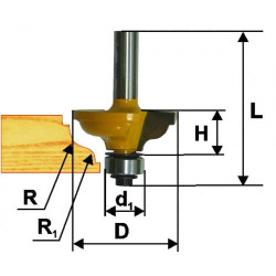 Фреза кром калевочная ф41,3х17,5ммR6,35мм хв 8 мм