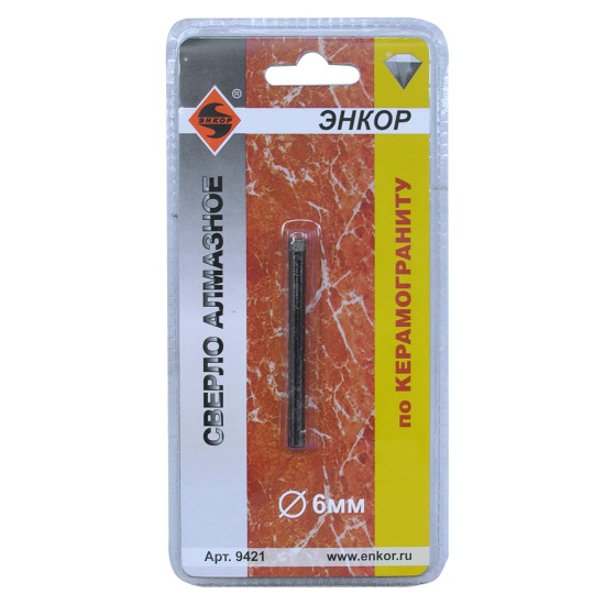 Сверло по керамограниту Энкор мокрый рез ф6 мм