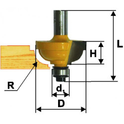 Фреза кром. калевочная ф28,6х14,3мм R6,35мм хв. 8