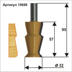 Фреза кром фигурная ф32х57мм хв 12мм