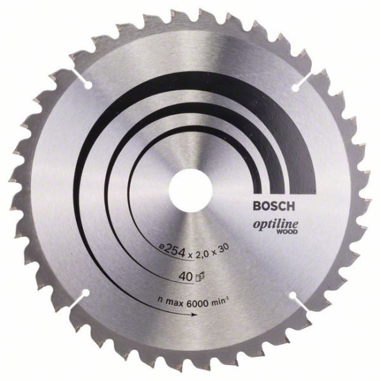 Пильный диск 254х30 мм Z40 Optiline Wood BOSCH (2608640435)