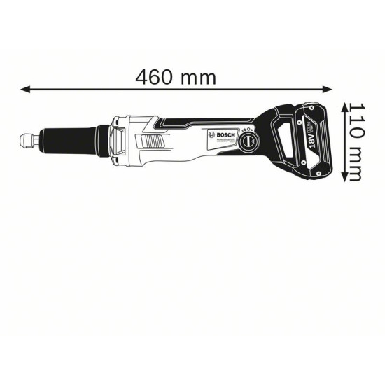 Шлифмашина прямая аккумуляторная BOSCH GGS 18V-23 LC L-BOXX