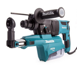 Перфоратор MAKITA HR 2652 в чем. + система пылеудаления (800 Вт, 2.2 Дж, 3 реж., патрон SDS-plus, быстросъемн., БЗП в комплекте, вес 4.3 кг)