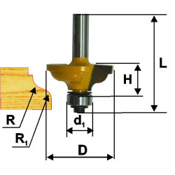 Фреза кром калевочная ф41,3х17,5ммR4,8/6,35мм хв 8