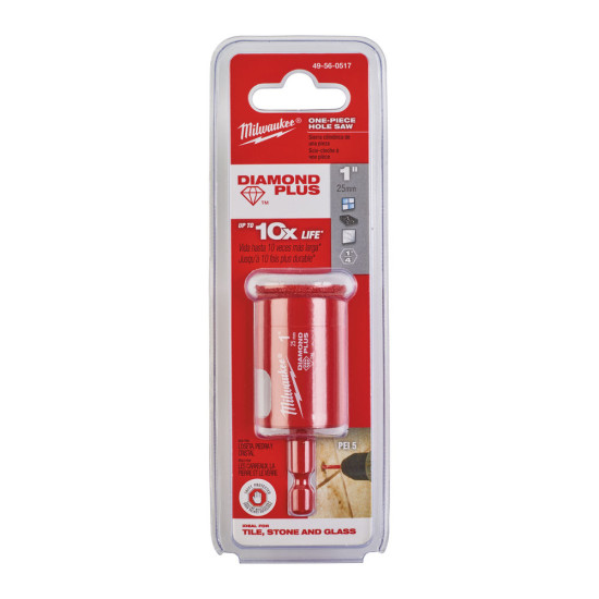 Коронка для алмазного сверления Diamond Plus 25 мм, MILWAUKEE, 49560517