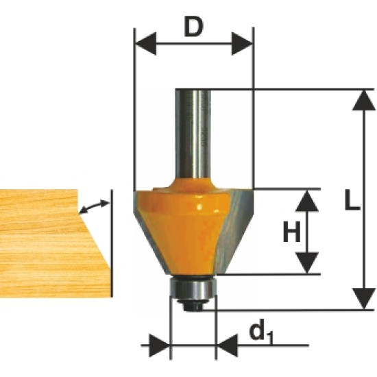 Фреза кром конусная ф25,4х22,2мм 22,5° хв 8мм