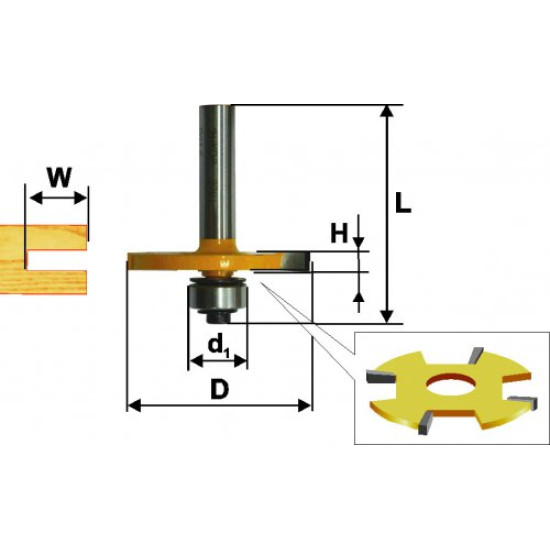 Фреза кромочная фальцевая ф50,8х3мм хв 8мм