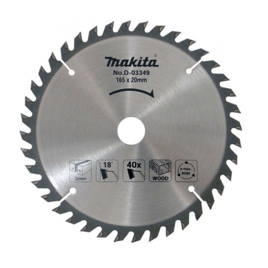 Пильный диск по дереву STANDART 185x3.2x20 ММ 40T Makita D-51443