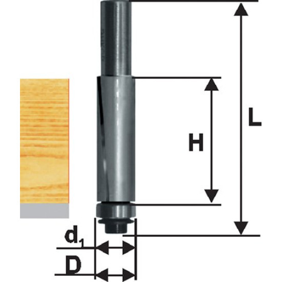 Фреза кромочная прям ф19х25,4мм хв 12мм ДСП