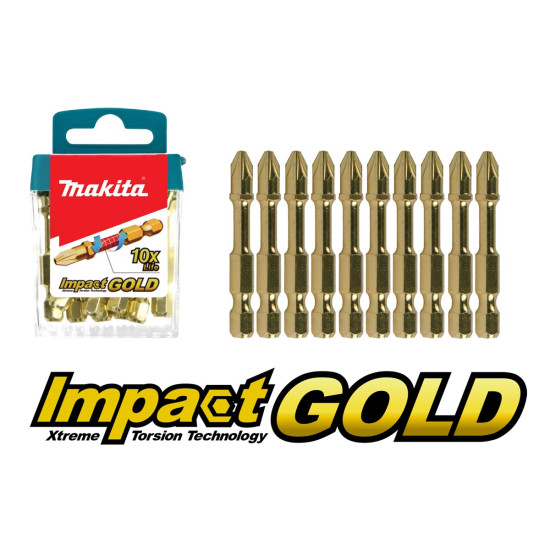 Набор насадок Impact Gold PH2, 50 мм, C-form 10 шт Makita B-39528