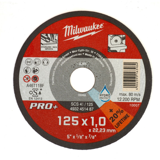 Отрезной диск SCS 41/125х1 PRO 1шт, MILWAUKEE, 4932451487