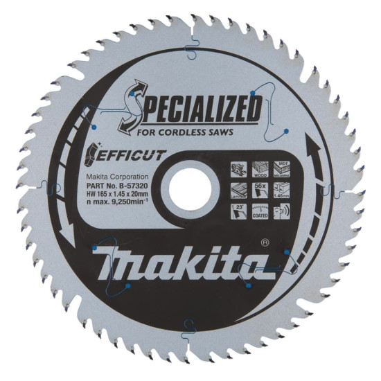 Пильный диск для аккумуляторных пил 165x1.45x20; 56T ATAFR Makita B-57320