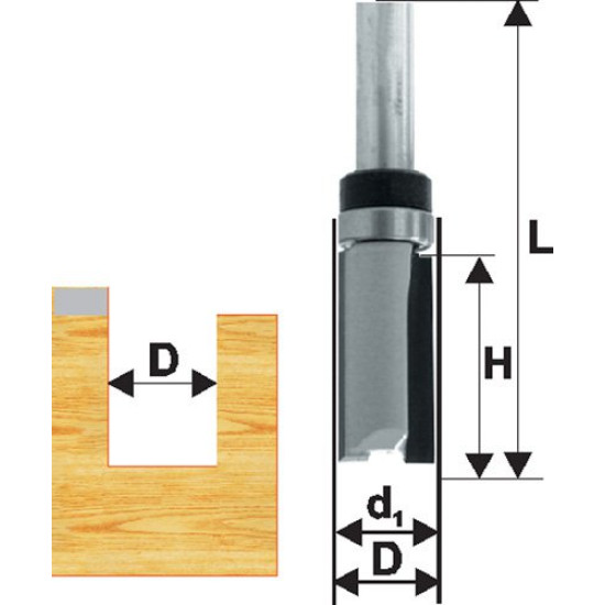 Фреза кромочная прям ф15,8х26мм хв 8мм ДСП