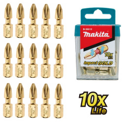 Набор насадок Impact Gold PH2, 25 мм, C-form (15 шт в наборе, в упаковке 10 наборов) Makita B-39512-10