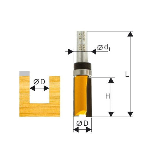 Фреза кромочная прямая ф15,8х26мм хв. 8мм