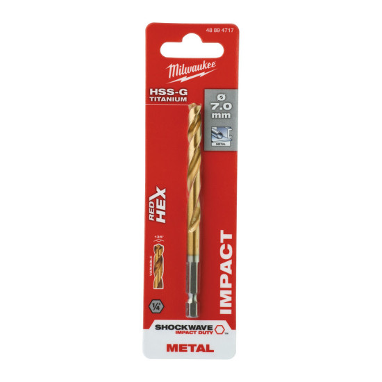 Сверло по металлу SWave HSS-G Ti. 7.0mm (1шт), MILWAUKEE, 48894717