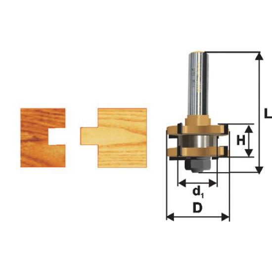 Фреза комб пазо-шиповая ф41х19мм хв 12мм