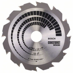 Пильный диск 190х30 мм Z12 Construct Wood BOSCH (2608640633)