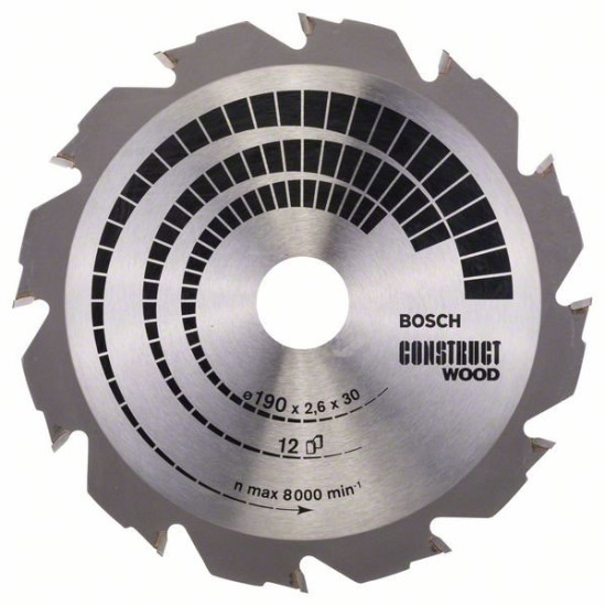 Пильный диск 190х30 мм Z12 Construct Wood BOSCH (2608640633)