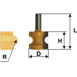 Фреза кром полустержневая ф22,2мм R3,2мм хв 8мм