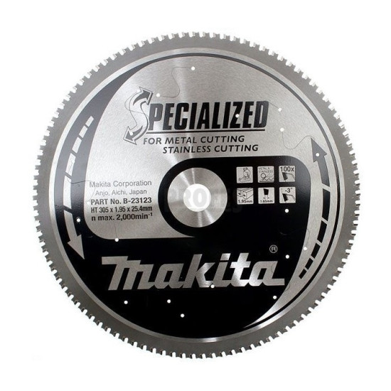 Пильный диск для нержавеющей стали 305x1.95x25.4 SMTCG 100T Makita B-35380