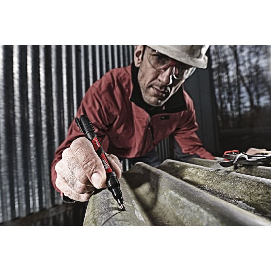 Маркер INKZALL для стройплощадки тонкий со Стилусом 1шт, MILWAUKEE, 48223101